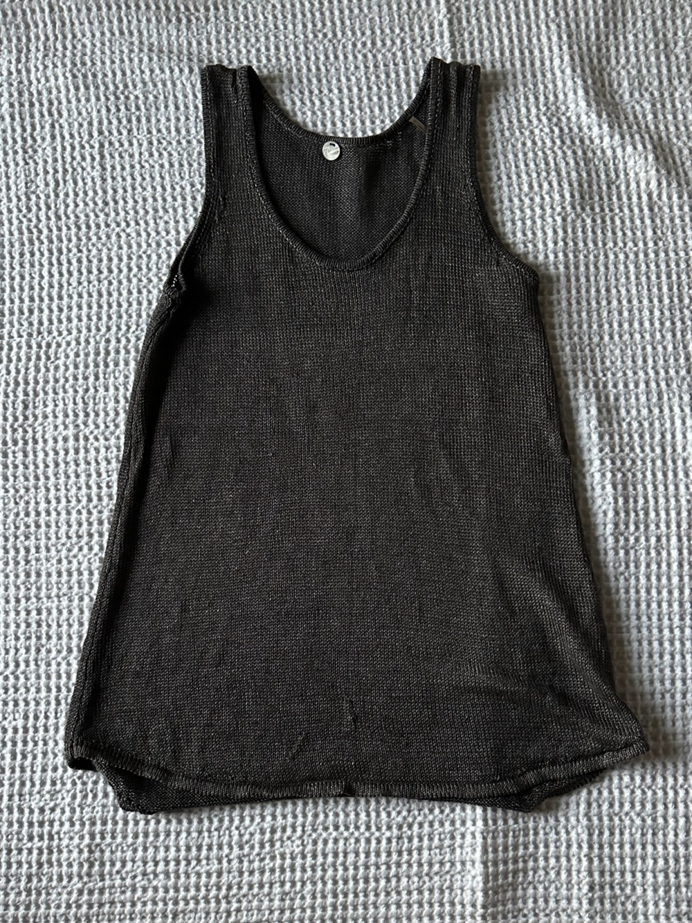 Margaret O'Leary Dark Gray Knit Scoop Neck Tank